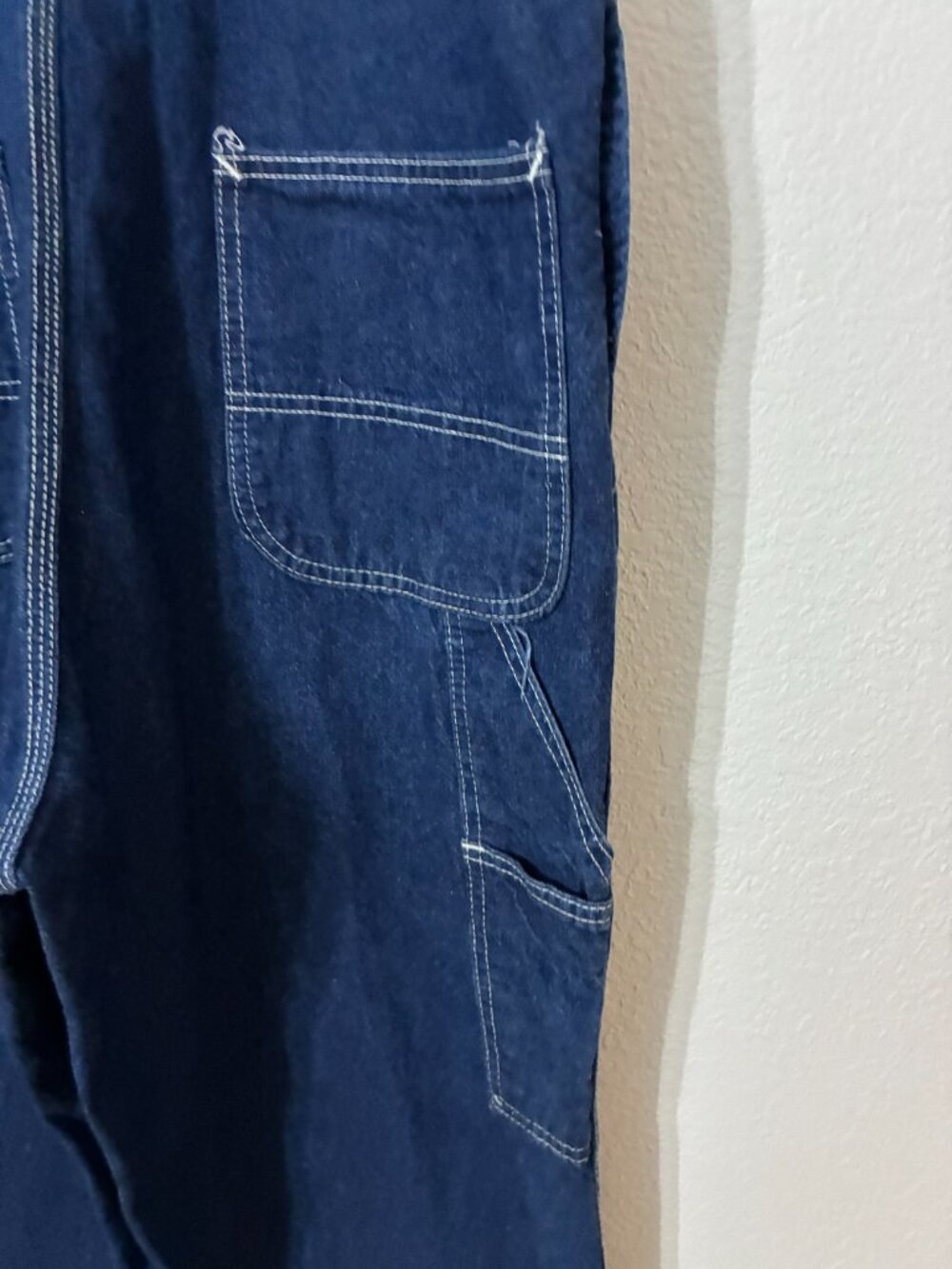 Vintage Carhartt USA Made Denim Bib Overalls 35x30 Dark Wash Workwear - Picture 6 of 7